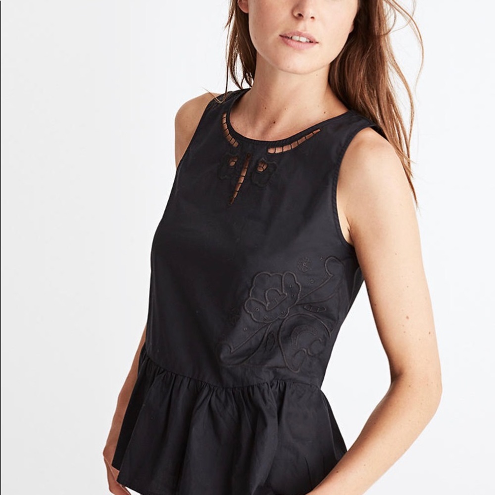 Madewell Olive Peplum Babydoll top